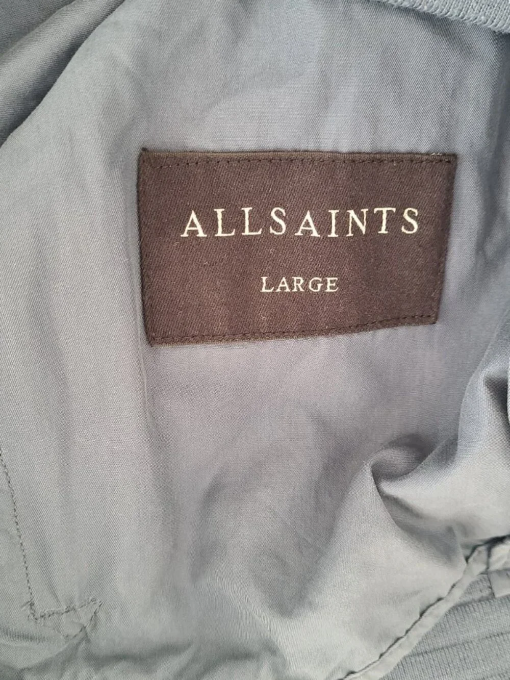 AllSaints Bassett Long Sleeve Bomber Jacket In Jackson Blue Men's Size L